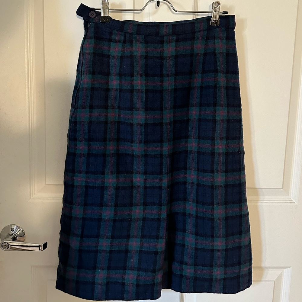 (Size 10) Pendleton Green Tartan Skirt